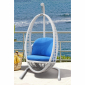 Кресло подвесное плетеное с подушками Skyline Design Heri алюминий, искусственный ротанг, sunbrella белый, бежевый Фото 6