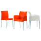 Кресло пластиковое PEDRALI Ice алюминий, стеклопластик оранжевый Фото 4