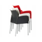 Кресло пластиковое PEDRALI Ice алюминий, стеклопластик красный Фото 4