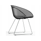 Кресло прозрачное на полозьях PEDRALI Gliss сталь, поликарбонат серый Фото 5