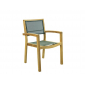 Кресло деревянное Ethimo Mya тик, Ethitex натуральный Фото 1