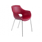 Кресло с обивкой PAPATYA Opal KD сталь, пластик, кожа бордовый Фото 1