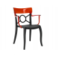 Кресло пластиковое PAPATYA Opera-K стеклопластик, поликарбонат черный, красный Фото 1