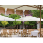 Зонт профессиональный Scolaro Palladio Standard дерево ироко, акрил слоновая кость Фото 6