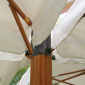 Зонт профессиональный двухкупольный Scolaro Wood Double алюминий, дерево ироко, акрил слоновая кость Фото 6