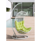Кресло плетеное подвесное 4SIS Виши алюминий, искусственный ротанг, ткань белый Фото 5