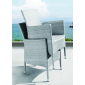 Кресло плетеное с подушкой JOYGARDEN Aroma алюминий, искусственный ротанг светло-серый Фото 3