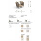 Комплект дизайнерской мебели PAD Talenti алюминий, ткань песочный Фото 5