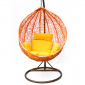 Кресло плетеное подвесное KVIMOL KM-0001 сталь, искусственный ротанг оранжевый Фото 1