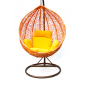 Кресло плетеное подвесное KVIMOL KM-0001 сталь, искусственный ротанг оранжевый Фото 2