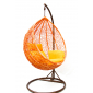 Кресло плетеное подвесное KVIMOL KM-0001 сталь, искусственный ротанг оранжевый Фото 3
