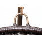 Кресло плетеное подвесное KVIMOL KM-1015 сталь, искусственный ротанг коричневый Фото 10