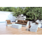 Лаунж-набор мебели KVIMOL КМ-0046 алюминий, искусственный ротанг белый, коричневый Фото 1
