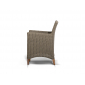 Кресло плетеное 4SIS Пестум алюминий, тик, искусственный ротанг, ткань светло-серый Фото 3
