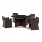 Комплект плетеной мебели Afina T300A/Y300A-W53 Brown 4Pcs искусственный ротанг, сталь коричневый Фото 3