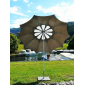 Зонт садовый с поворотной рамой Maffei Flos сталь, дралон серо-коричневый, белый Фото 2