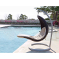 Кресло подвесное плетеное с подушкой Skyline Design Christy алюминий, искусственный ротанг, sunbrella серебряный орех, бежевый Фото 9