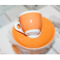 Кофейная пара для эспрессо Ancap Verona Millecolori фарфор оранжевый, деколь чашка, ручка, блюдце Фото 7