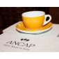 Кофейная пара для эспрессо Ancap Verona Millecolori фарфор желтый, деколь чашка, ручка, блюдце Фото 8