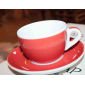 Кофейная пара для эспрессо Ancap Verona Millecolori фарфор красный, деколь чашка, ручка, блюдце Фото 7