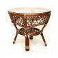 Стол плетеный обеденный Ecodesign Melang натуральный ротанг темно-коричневый Фото 1