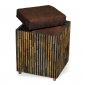 Пуф-корзина для хранения Ecodesign натуральный ротанг ткань коричневый Фото 2