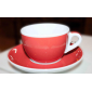 Кофейная пара для латте Ancap Verona Millecolori фарфор красный, деколь чашка, ручка, блюдце Фото 6