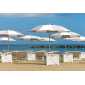 Зонт пляжный профессиональный Crema Narciso алюминий, акрил белый, бирюза Фото 5