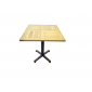 Стол деревянный обеденный Scab Design Cross сталь, чугун, тик антрацит, тик Фото 1