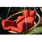 Кресло-качели подвесное деревянное с подушками Besta Fiesta Майя дерево, ткань коричневый, красный Фото 3