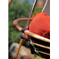 Кресло-качели подвесное деревянное с подушками Besta Fiesta Майя дерево, ткань коричневый, красный Фото 5