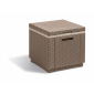 Пуф-ящик пластиковый плетеный для льда Keter Cube with cushion пластик с имитацией плетения коричневый, серо-бежевый Фото 3