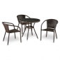 Комплект плетеной мебели Afina T283ANT/Y137C-W51 Brown 3Pcs искусственный ротанг, сталь коричневый Фото 1