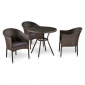 Комплект плетеной мебели Afina T283ANT/Y350-W51 Brown 3Pcs искусственный ротанг, сталь коричневый Фото 1