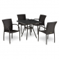 Комплект плетеной мебели Afina T283BNT-W2390/Y282A-W52 Brown 4Pcs искусственный ротанг, сталь коричневый, черный Фото 1