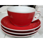 Кофейная пара для капучино Ancap Verona Millecolori фарфор красный, деколь чашка, ручка, блюдце Фото 8