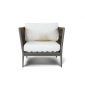 Кресло металлическое мягкое 4SIS Касабланка алюминий, ткань серо-коричневый Фото 2
