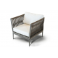 Кресло металлическое мягкое 4SIS Касабланка алюминий, ткань серо-коричневый Фото 3