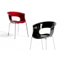 Кресло пластиковое Scab Design Miss B Antishock сталь, поликарбонат хром, красный Фото 3