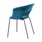 Кресло пластиковое с обивкой Scab Design Miss B Pop coated steel frame сталь, поликарбонат, ткань антрацит, морская волна Фото 5