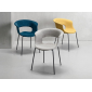 Кресло с обивкой Scab Design Miss B Pop coated steel frame сталь, поликарбонат, ткань антрацит, морская волна Фото 6