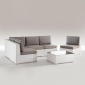 Комплект плетеной мебели Grattoni Giove алюминий, искусственный ротанг белый, светло-серый Фото 2