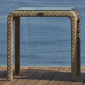 Столик плетеный со стеклом приставной Skyline Design Journey алюминий, искусственный ротанг, закаленное стекло бежевый Фото 8