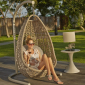 Кресло подвесное плетеное с подушками Skyline Design Journey алюминий, искусственный ротанг, sunbrella бежевый Фото 14