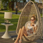 Кресло подвесное плетеное с подушками Skyline Design Journey алюминий, искусственный ротанг, sunbrella бежевый Фото 15
