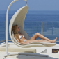 Кресло подвесное плетеное с подушкой Skyline Design Christy алюминий, искусственный ротанг, sunbrella белый, бежевый Фото 8