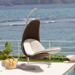 Кресло подвесное плетеное с подушкой Skyline Design Christy алюминий, искусственный ротанг, sunbrella мокка, бежевый Фото 1
