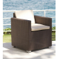 Кресло плетеное с подушками Skyline Design Pacific алюминий, искусственный ротанг, sunbrella мокка, бежевый Фото 7
