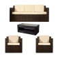 Комплект плетеной мебели с подушками GARDA искуственный ротанг коричневый Фото 2