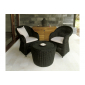 Кресло плетеное с подушкой Giardino Di Legno Wapiti алюминий, искусственный ротанг, акрил черный, слоновая кость Фото 5